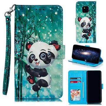 Cute Panda 3D Painted Leather Phone Wallet Case for Huawei Mate 20 Pro