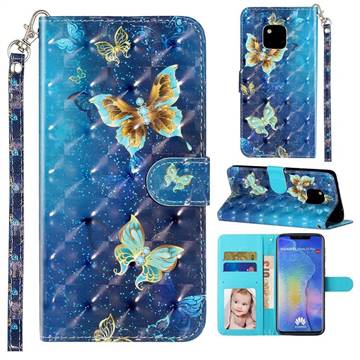 Rankine Butterfly 3D Leather Phone Holster Wallet Case for Huawei Mate 20 Pro