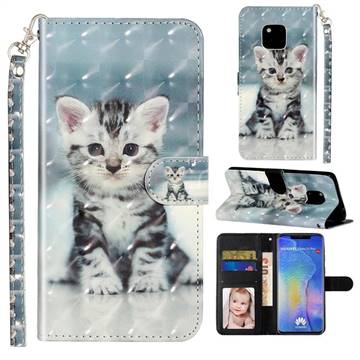 Kitten Cat 3D Leather Phone Holster Wallet Case for Huawei Mate 20 Pro
