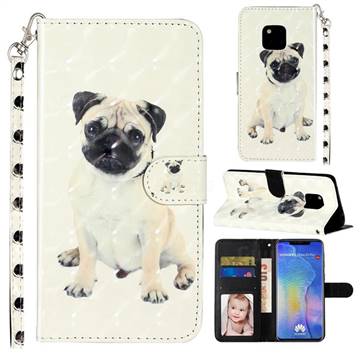 Pug Dog 3D Leather Phone Holster Wallet Case for Huawei Mate 20 Pro