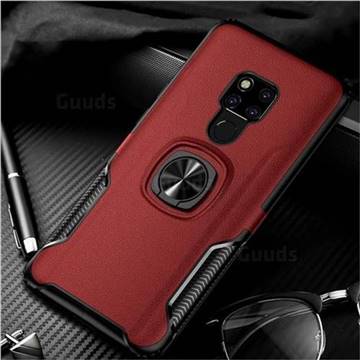 Knight Armor Anti Drop PC + Silicone Invisible Ring Holder Phone Cover for Huawei Mate 20 X - Red