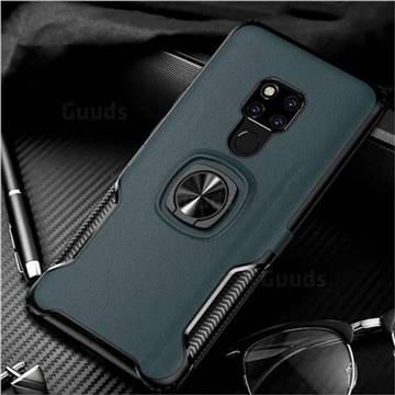 Knight Armor Anti Drop PC + Silicone Invisible Ring Holder Phone Cover for Huawei Mate 20 X - Navy