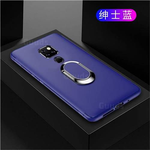 Anti-fall Invisible 360 Rotating Ring Grip Holder Kickstand Phone Cover for Huawei Mate 20 X - Blue