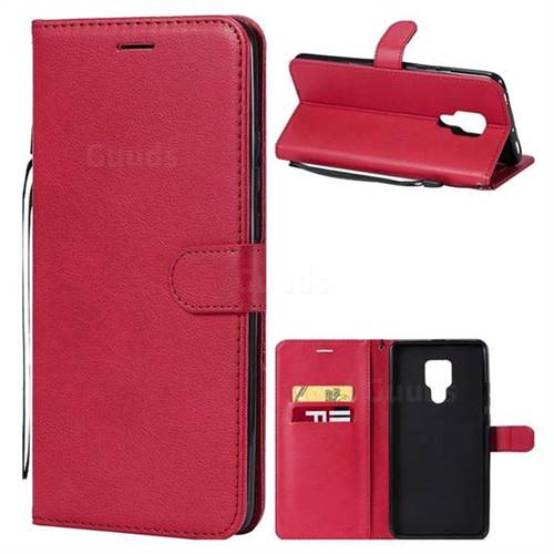Retro Greek Classic Smooth PU Leather Wallet Phone Case for Huawei Mate 20 X - Red
