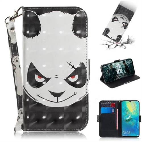 Angry Bear 3D Painted Leather Wallet Phone Case for Huawei Mate 20 X