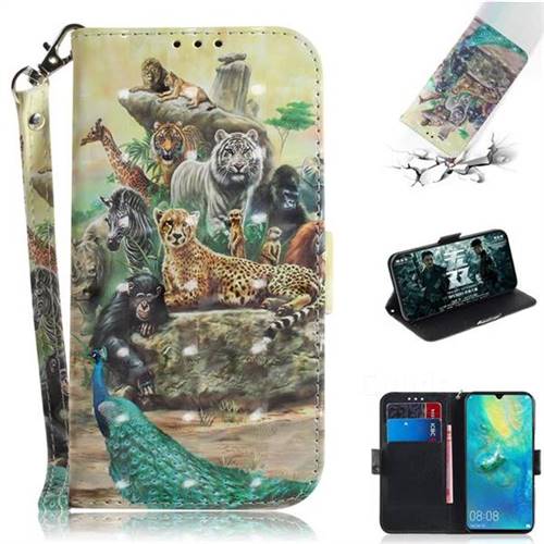 Beast Zoo 3D Painted Leather Wallet Phone Case for Huawei Mate 20 X