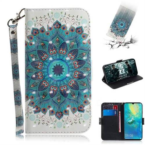Peacock Mandala 3D Painted Leather Wallet Phone Case for Huawei Mate 20 X