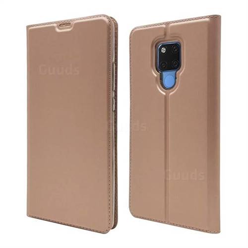Ultra Slim Card Magnetic Automatic Suction Leather Wallet Case for Huawei Mate 20 X - Rose Gold