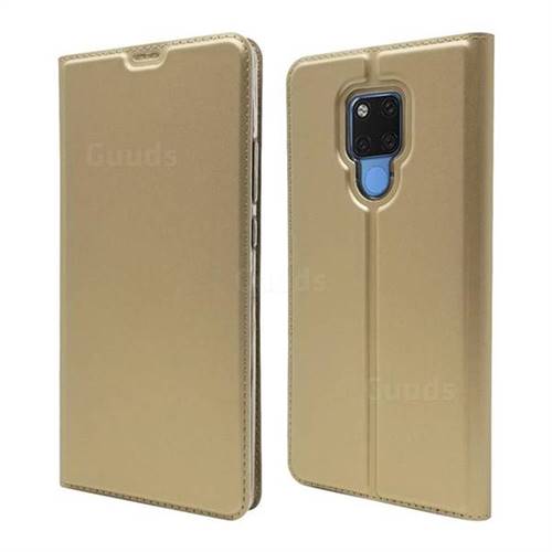 Ultra Slim Card Magnetic Automatic Suction Leather Wallet Case for Huawei Mate 20 X - Champagne