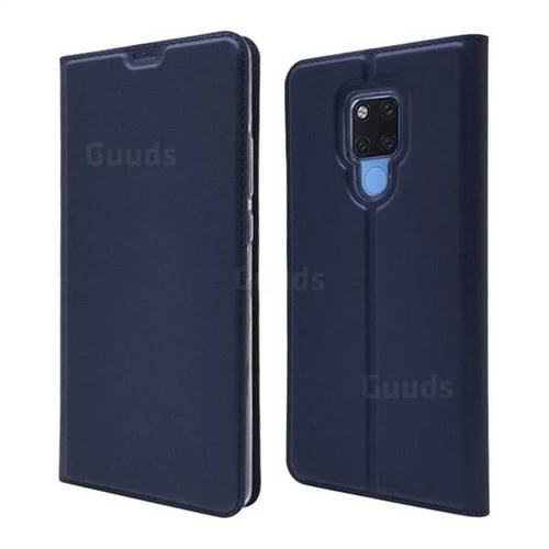 Ultra Slim Card Magnetic Automatic Suction Leather Wallet Case for Huawei Mate 20 X - Royal Blue