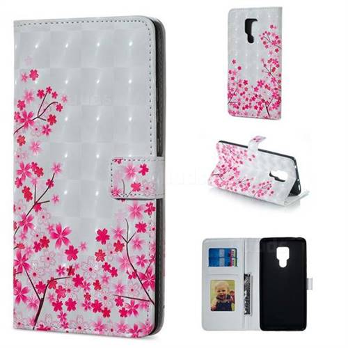 Cherry Blossom 3D Painted Leather Phone Wallet Case for Huawei Mate 20 X