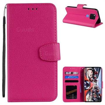 Litchi Pattern PU Leather Wallet Case for Huawei Mate 20 X - Rose