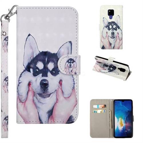 Husky Dog 3D Painted Leather Phone Wallet Case Cover for Huawei Mate 20 X