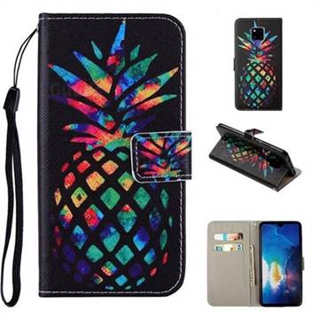 Colorful Pineapple PU Leather Wallet Phone Case Cover for Huawei Mate 20 X