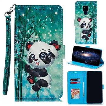 Cute Panda 3D Painted Leather Phone Wallet Case for Huawei Mate 20 X