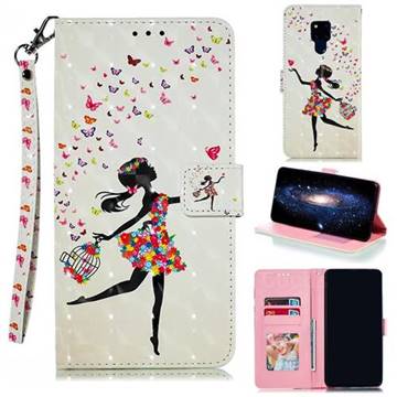 Flower Girl 3D Painted Leather Phone Wallet Case for Huawei Mate 20 X