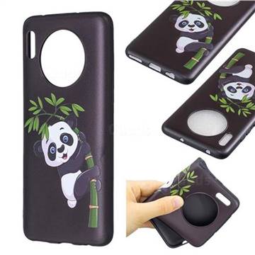 Bamboo Panda 3D Embossed Relief Black Soft Back Cover for Huawei Mate 30