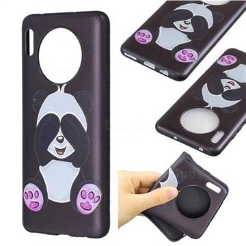 Lovely Panda 3D Embossed Relief Black Soft Back Cover for Huawei Mate 30