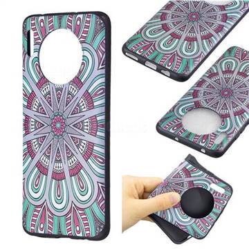 Mandala 3D Embossed Relief Black Soft Back Cover for Huawei Mate 30