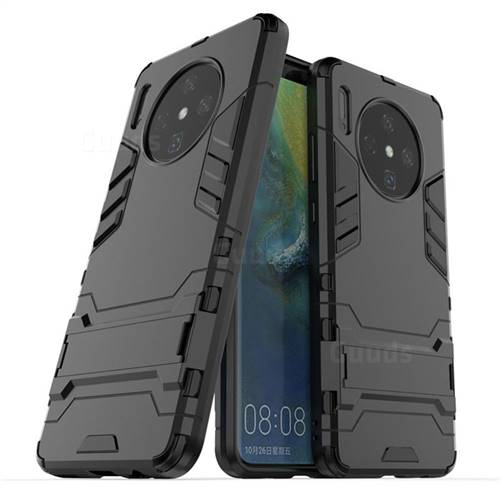 Armor Premium Tactical Grip Kickstand Shockproof Dual Layer Rugged Hard Cover for Huawei Mate 30 - Black