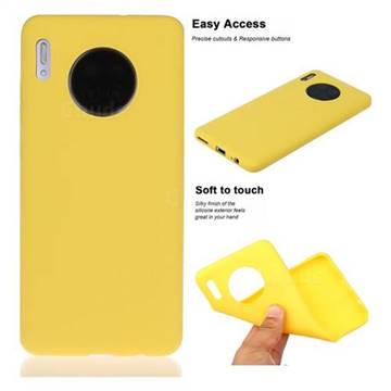 Soft Matte Silicone Phone Cover for Huawei Mate 30 - Yellow