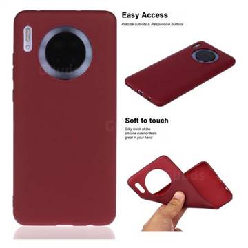 Soft Matte Silicone Phone Cover for Huawei Mate 30 - Wine Red