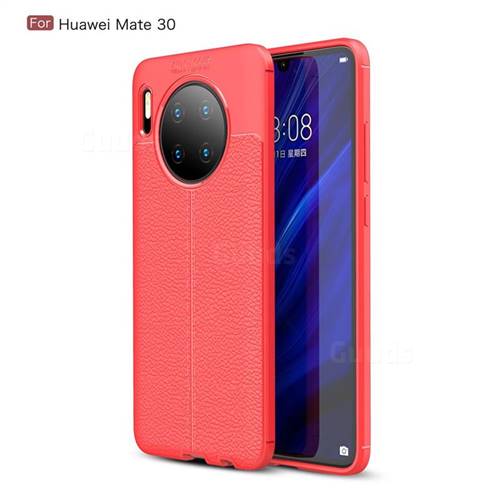 Luxury Auto Focus Litchi Texture Silicone TPU Back Cover for Huawei Mate 30 - Red