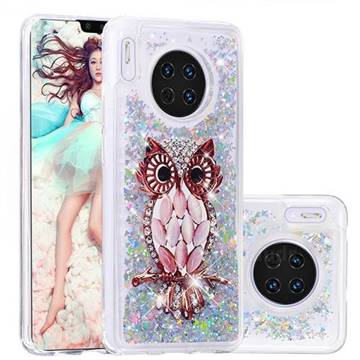 Seashell Owl Dynamic Liquid Glitter Quicksand Soft TPU Case for Huawei Mate 30