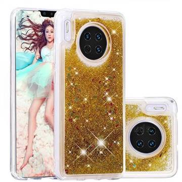 Dynamic Liquid Glitter Quicksand Sequins TPU Phone Case for Huawei Mate 30 - Golden