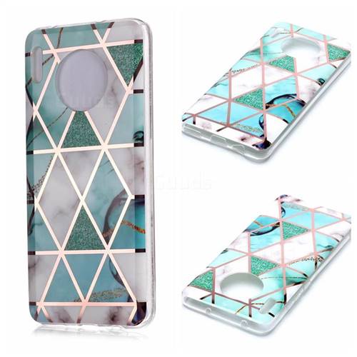 Green White Galvanized Rose Gold Marble Phone Back Cover for Huawei Mate 30