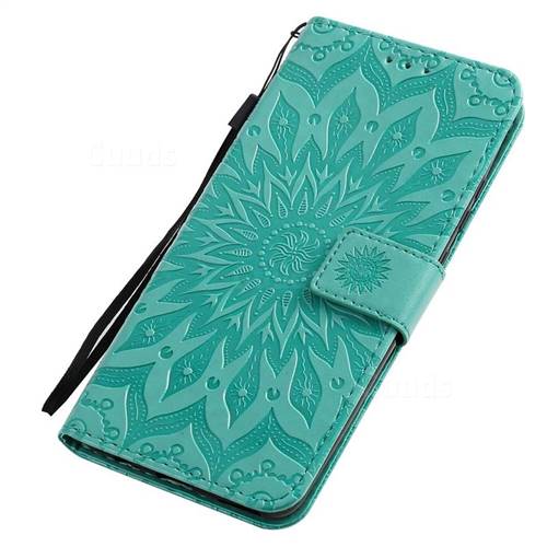 Embossing Sunflower Leather Wallet Case for Huawei Mate 30 - Green ...