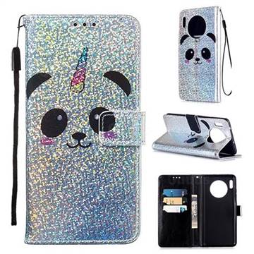 Panda Unicorn Sequins Painted Leather Wallet Case for Huawei Mate 30