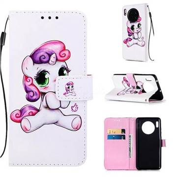 Playful Pony Matte Leather Wallet Phone Case for Huawei Mate 30