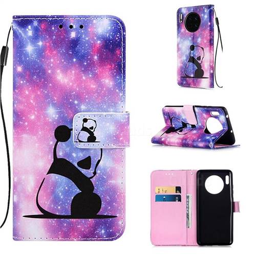 Panda Baby Matte Leather Wallet Phone Case for Huawei Mate 30