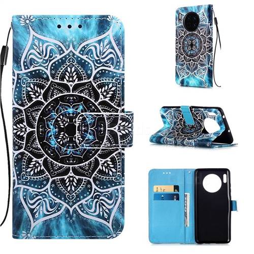Underwater Mandala Matte Leather Wallet Phone Case for Huawei Mate 30