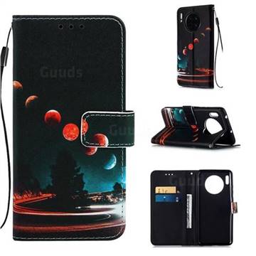 Wandering Earth Matte Leather Wallet Phone Case for Huawei Mate 30