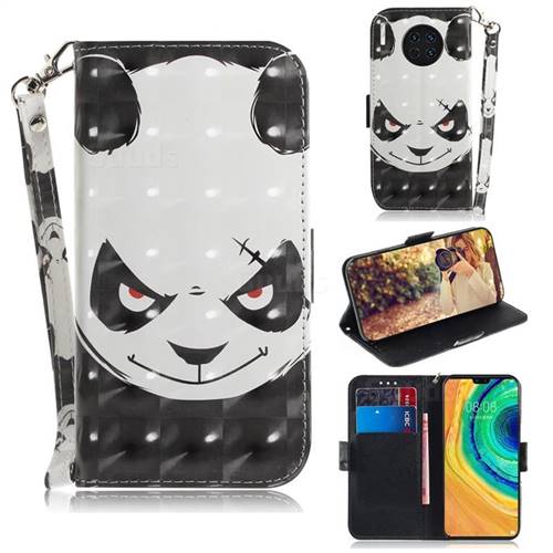 Angry Bear 3D Painted Leather Wallet Phone Case for Huawei Mate 30