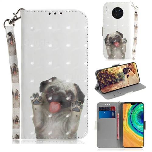 Pug Dog 3D Painted Leather Wallet Phone Case for Huawei Mate 30