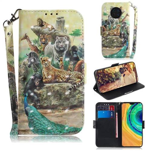 Beast Zoo 3D Painted Leather Wallet Phone Case for Huawei Mate 30