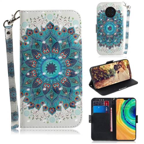 Peacock Mandala 3D Painted Leather Wallet Phone Case for Huawei Mate 30