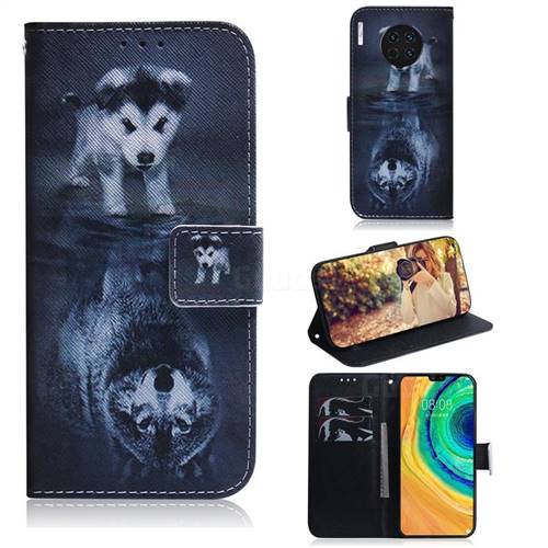 Wolf and Dog PU Leather Wallet Case for Huawei Mate 30