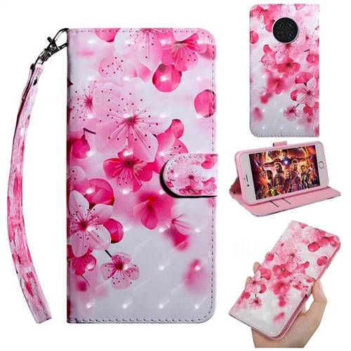 Peach Blossom 3D Painted Leather Wallet Case for Huawei Mate 30