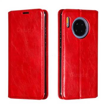 Retro Slim Magnetic Crazy Horse PU Leather Wallet Case for Huawei Mate 30 - Red