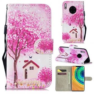 Tree House 3D Painted Leather Wallet Phone Case for Huawei Mate 30
