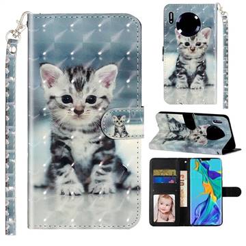 Kitten Cat 3D Leather Phone Holster Wallet Case for Huawei Mate 30