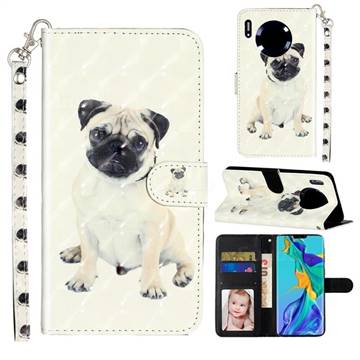 Pug Dog 3D Leather Phone Holster Wallet Case for Huawei Mate 30