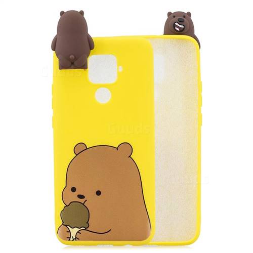 Brown Bear Soft 3D Climbing Doll Stand Soft Case for Huawei Mate 30 Lite(Nova 5i Pro)