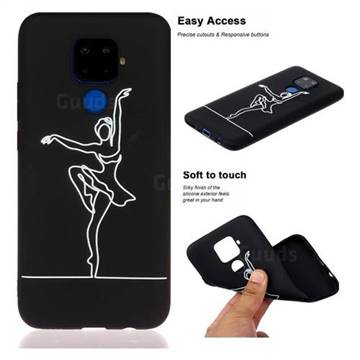 Dancer Chalk Drawing Matte Black TPU Phone Cover for Huawei Mate 30 Lite(Nova 5i Pro)