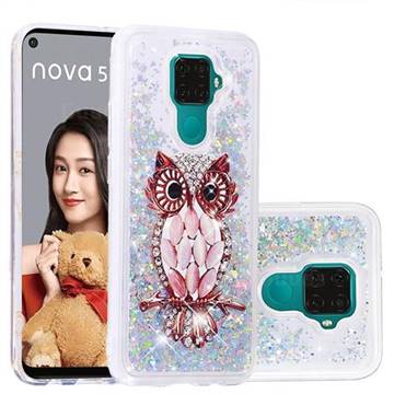 Seashell Owl Dynamic Liquid Glitter Quicksand Soft TPU Case for Huawei Mate 30 Lite(Nova 5i Pro)