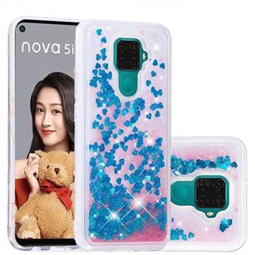Dynamic Liquid Glitter Quicksand Sequins TPU Phone Case for Huawei Mate 30 Lite(Nova 5i Pro) - Blue